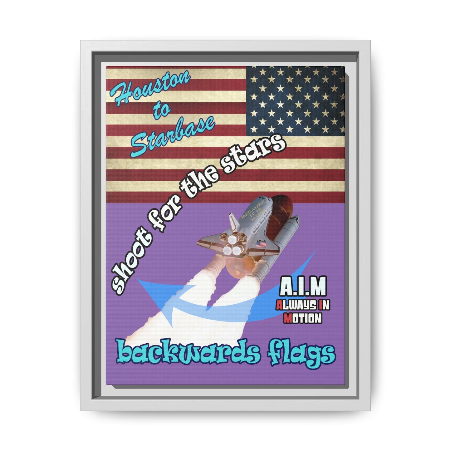 shoot for the stars - framed canvas art (light purple)