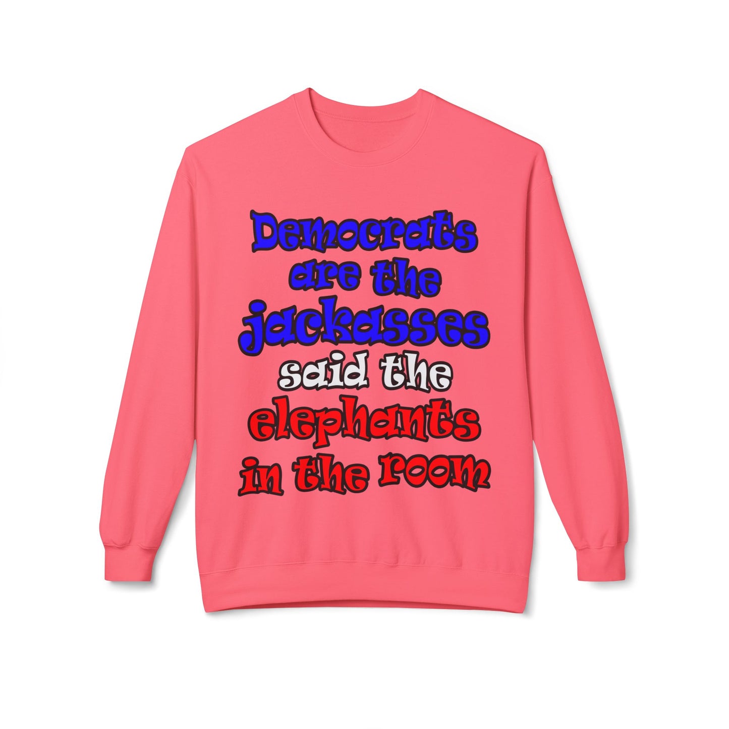 donkeys and elephants - Unisex Midweight Softstyle Fleece Crewneck Sweatshirt