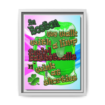 celtics logo - framed canvas art (light blue-pink wave)