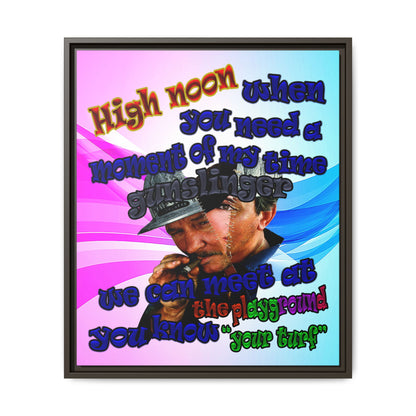 high noon - framed canvas art (light blue-pink wave)