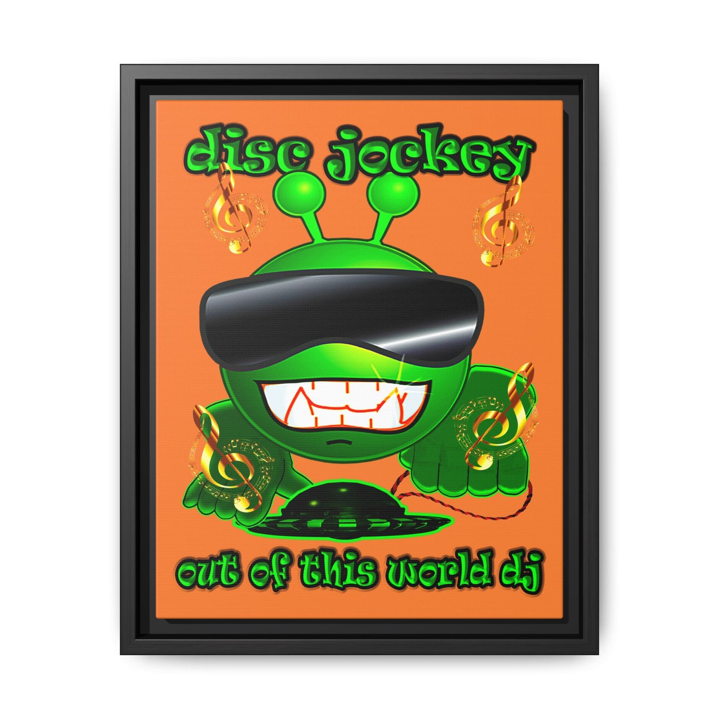 disc jockey - framed canvas art (crusta)