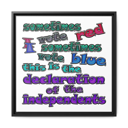 declaration of the independents - framed canvas art (white)