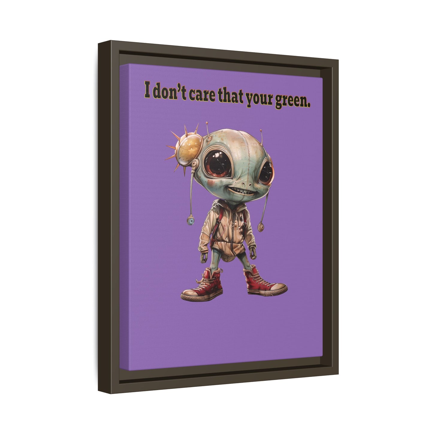 I don't care that your green - framed canvas art (light purple)