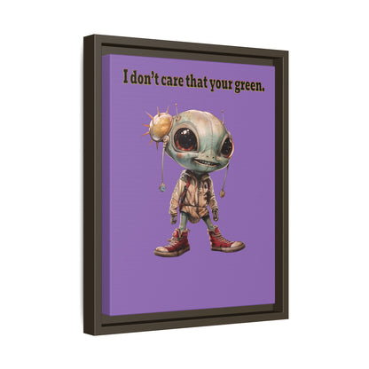 I don't care that your green - framed canvas art (light purple)