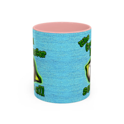 green monster - Accent Mug (faded blue)