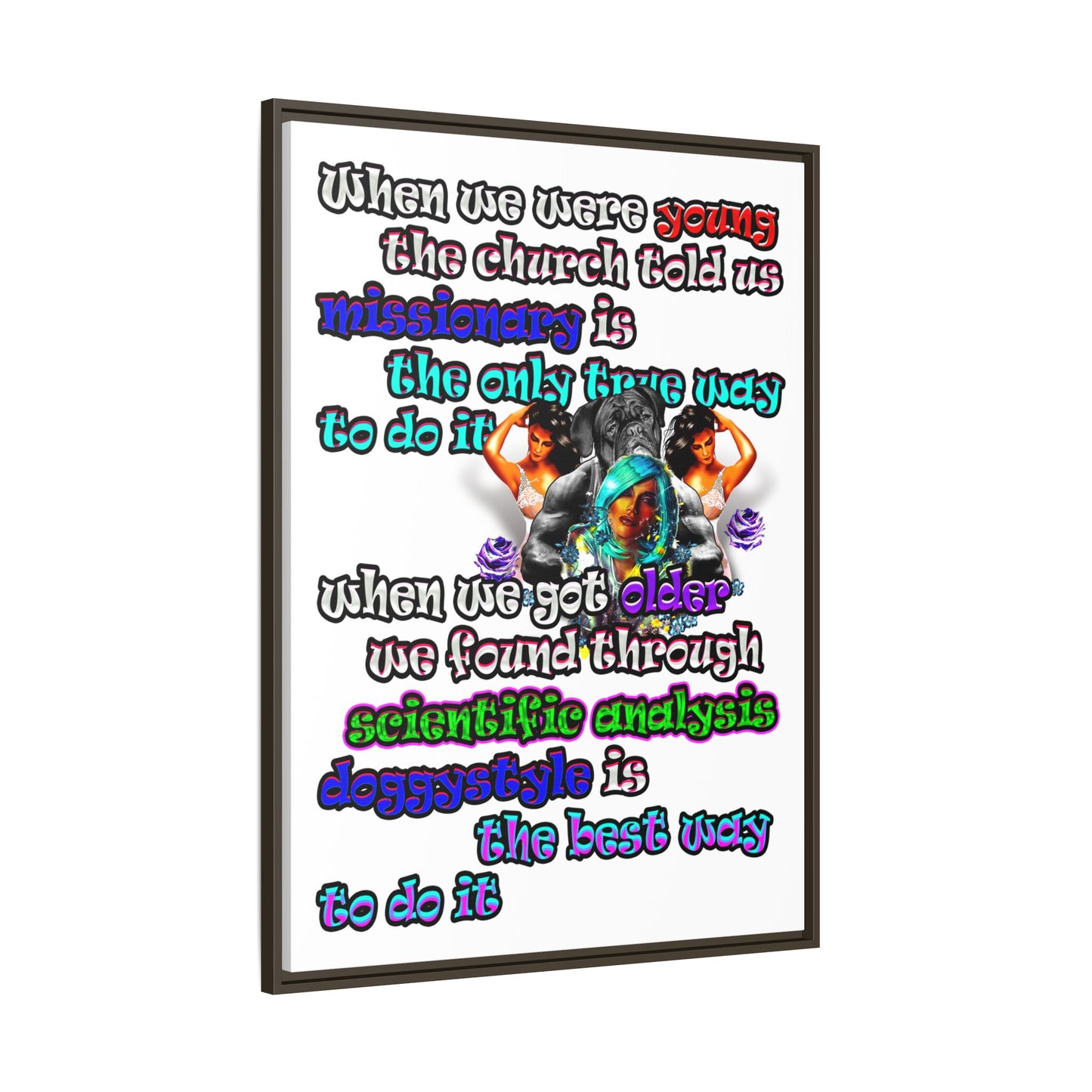 doggystyle - framed canvas art (white)
