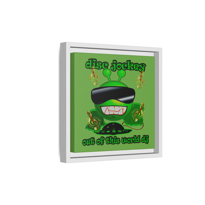 disc jockey - framed canvas art (green)