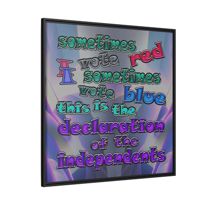 declaration of the independents - framed canvas art (grey-pink wave)