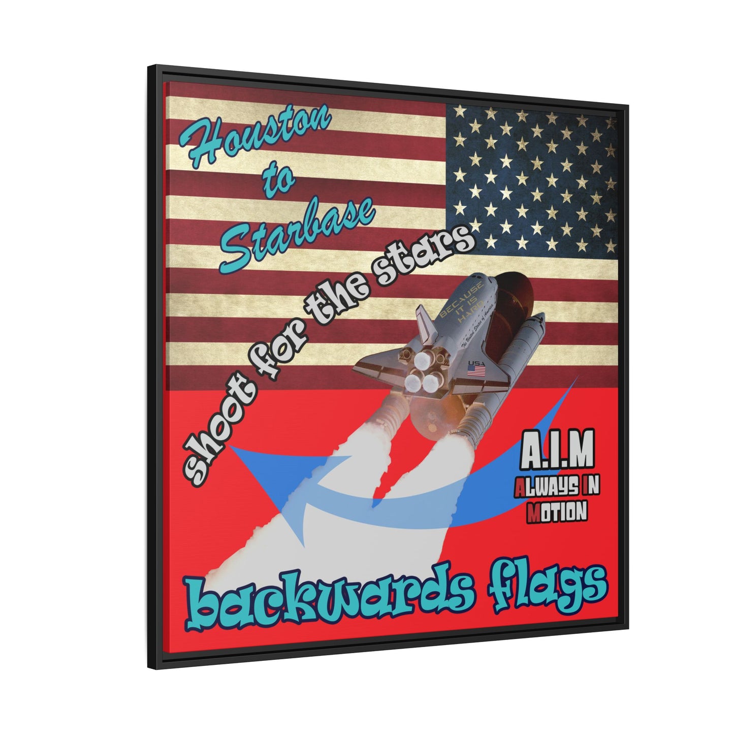 shoot for the stars - framed canvas art (red)