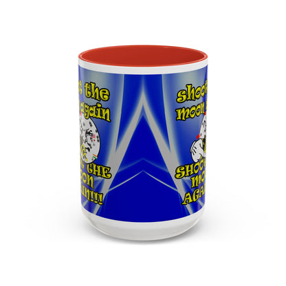 shoot the moon again - Accent Mug (blue-white wave)