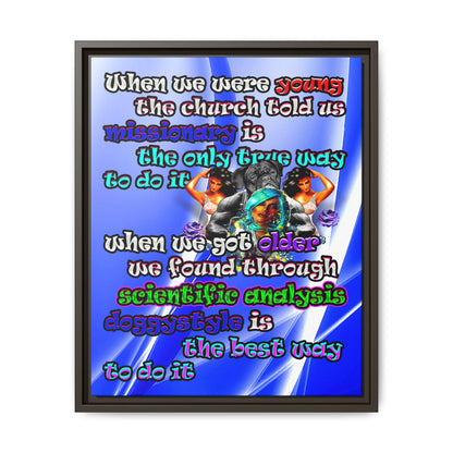 doggystyle - framed canvas art (blue-white wave)