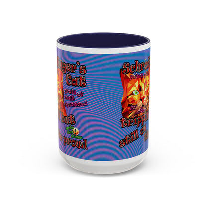 schrodinger's cat - Accent Mug (light blue-purple wave)
