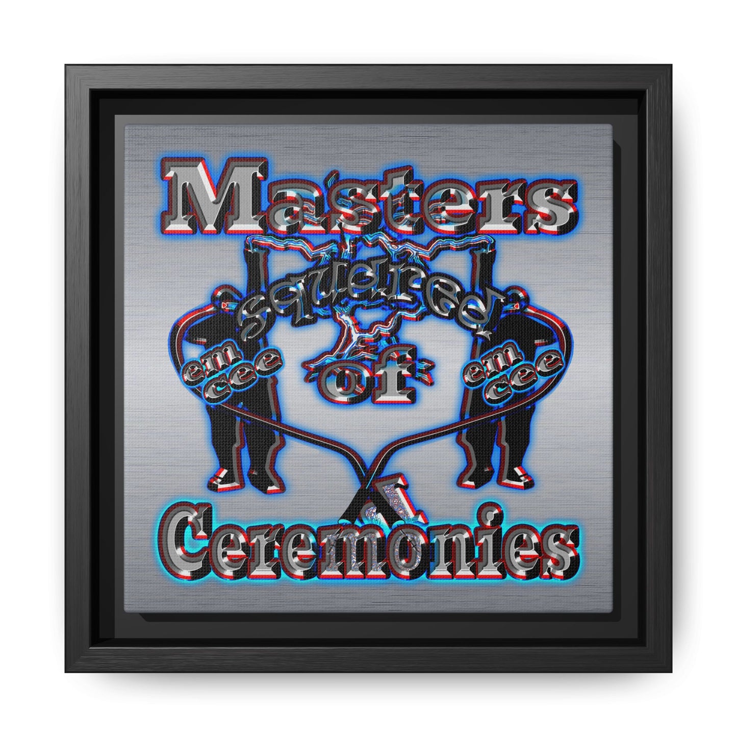 em cee squared - framed canvas art (brushed nickel)