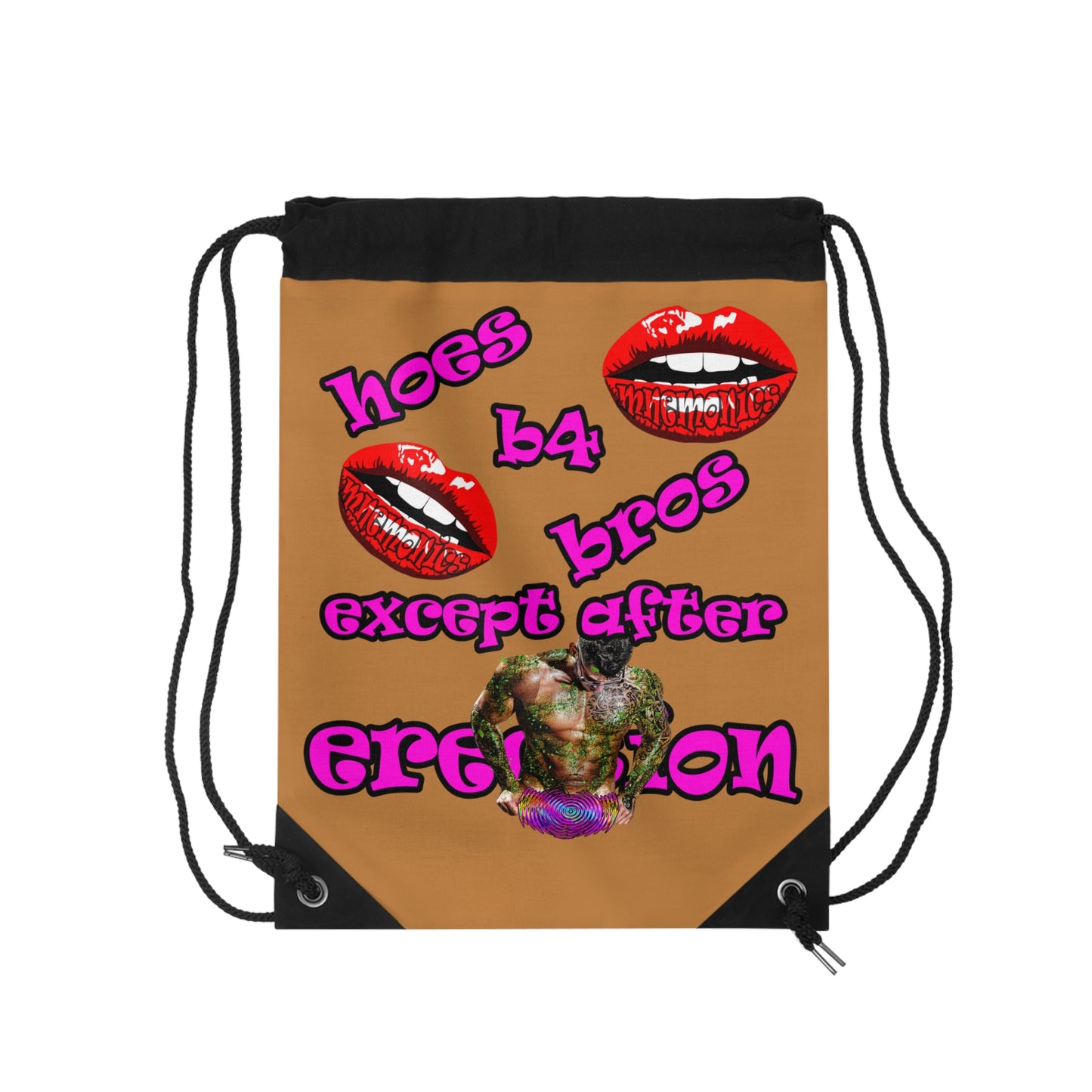 hoes b4 bros - Drawstring Bag (light brown)