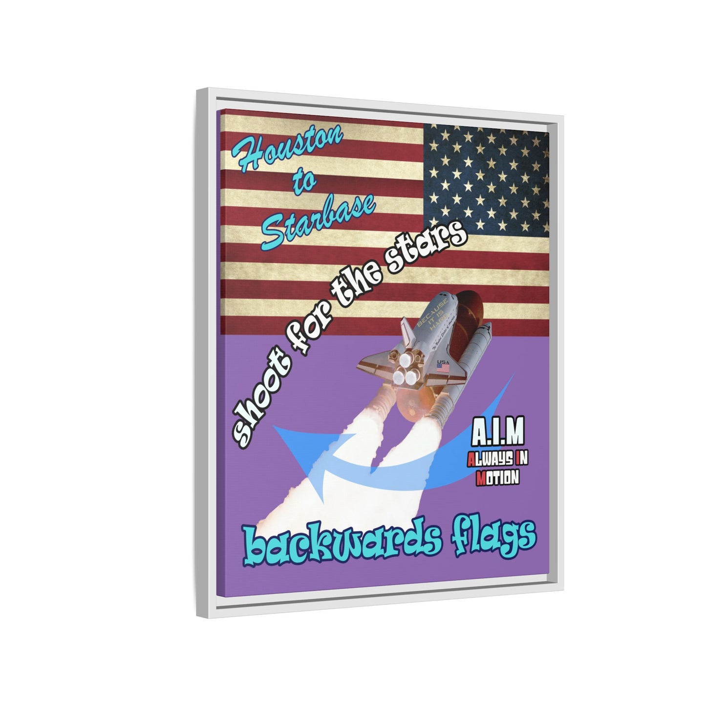 shoot for the stars - framed canvas art (light purple)