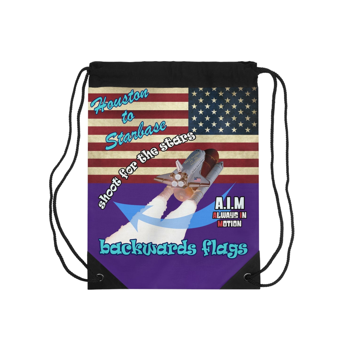 shoot for the stars - Drawstring Bag (purple)