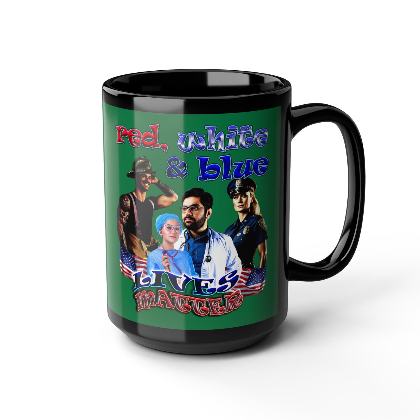 rw&b lives matter - Black Mug (dark green)