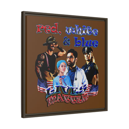 rw&b lives matter - framed canvas art (brown)