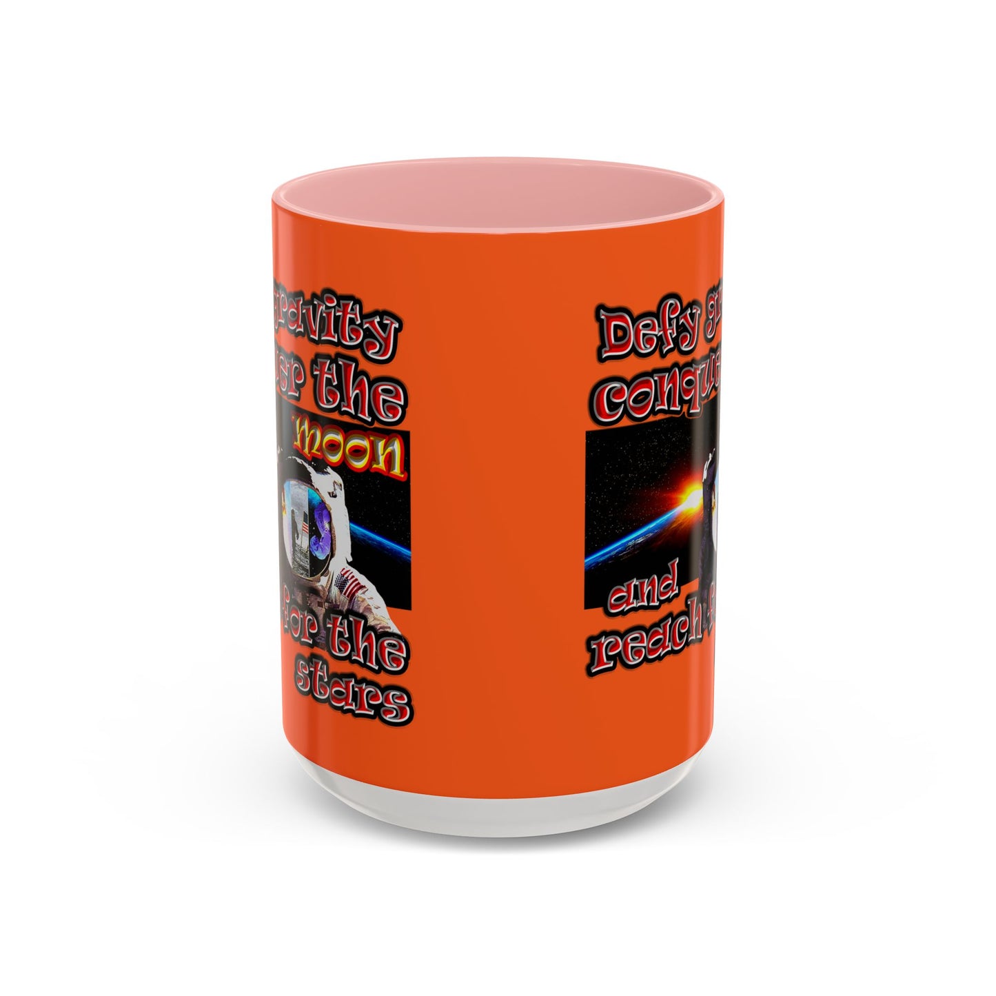 defy conquer reach - Accent Mug (orange)
