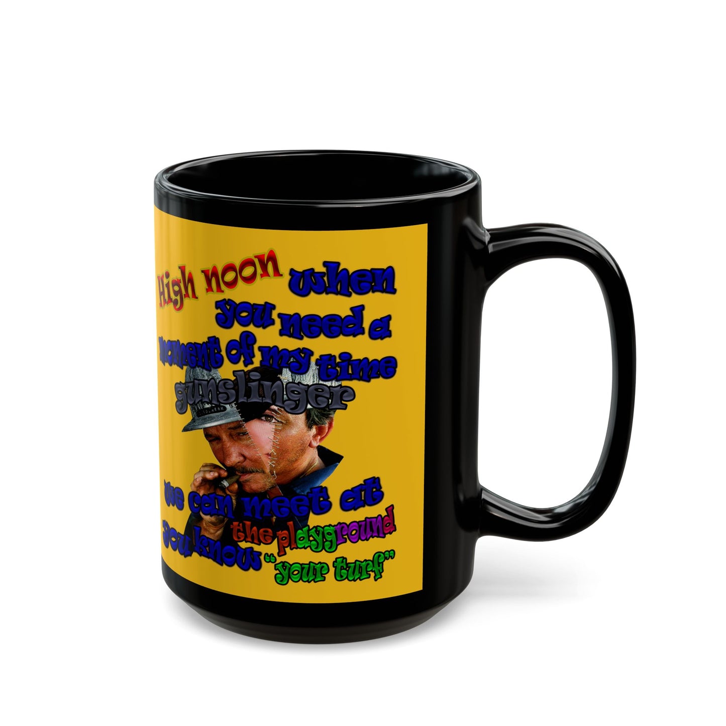 high noon - Black Mug (yellow)