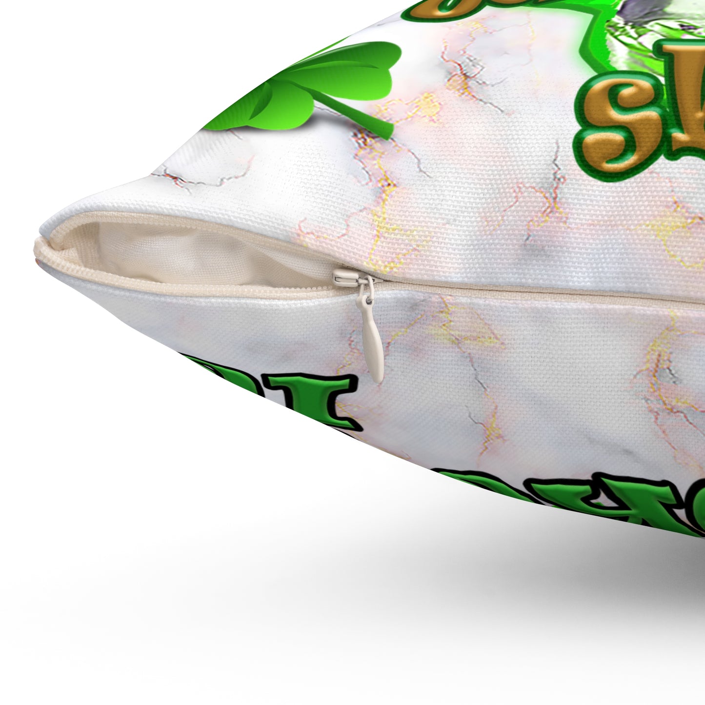 celtics logo - Spun Polyester Square Pillow - (white marble)