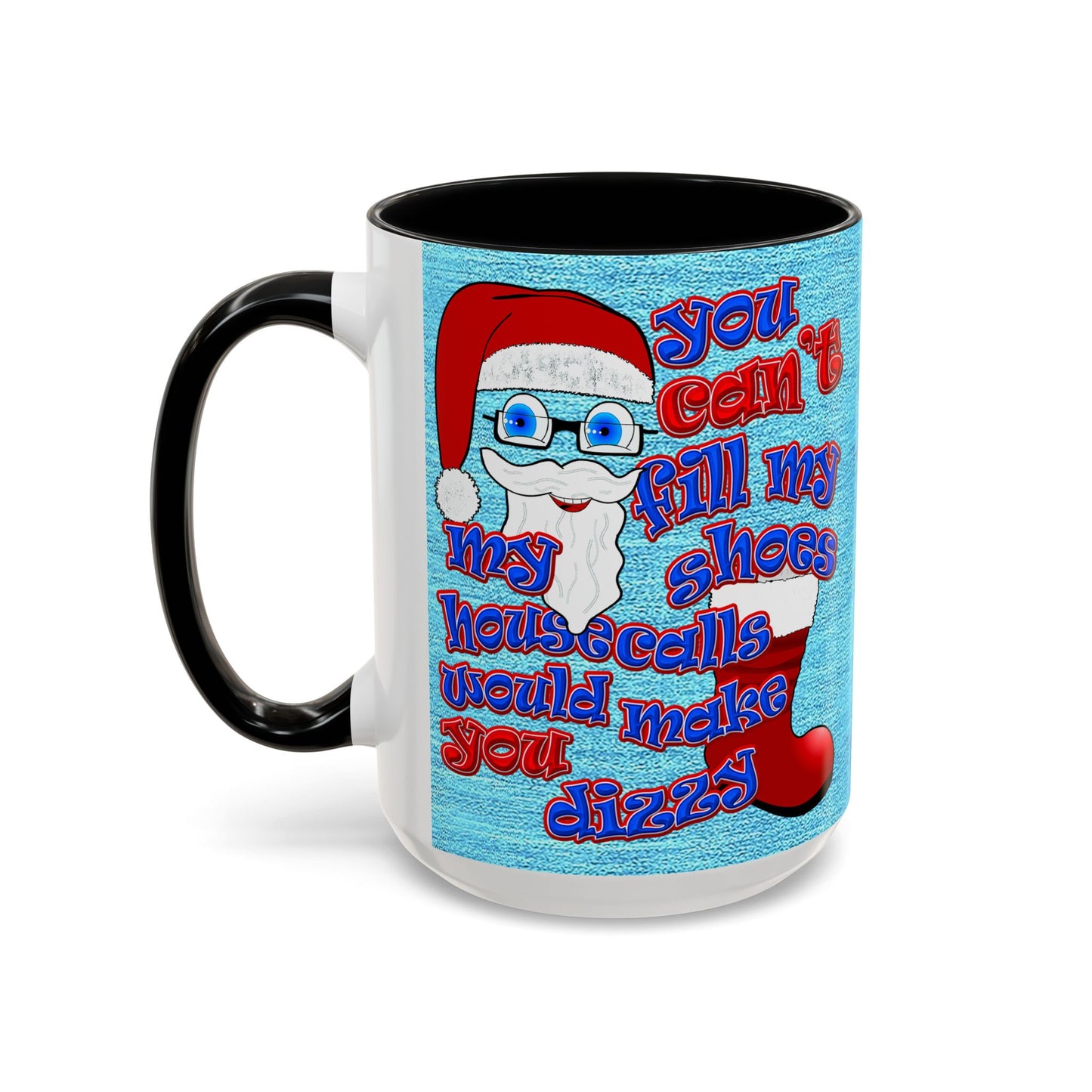 santa's shoes - Accent Mug (faded dark blue)