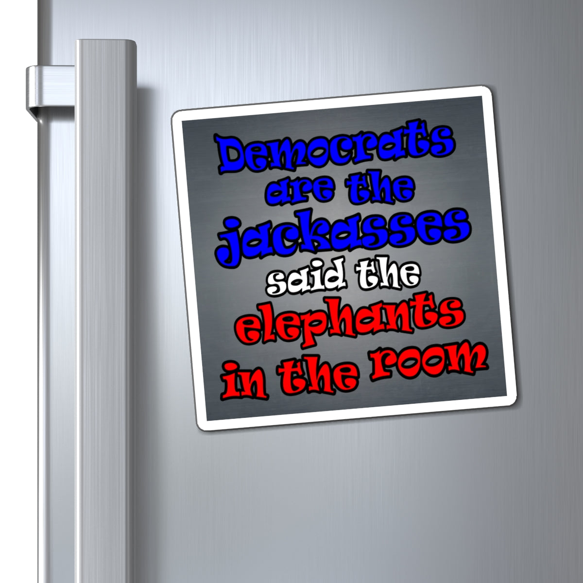 donkeys and elephants - Magnets - (grey-light grey)