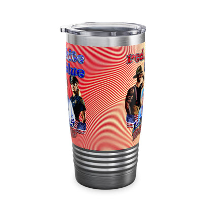rw&b lives matter - Ringneck Tumbler, 20oz (yellow-orange wave)