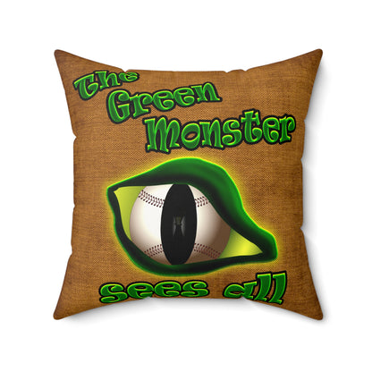 green monster - Faux Suede Square Pillow - (dichromatic brown papyrus)