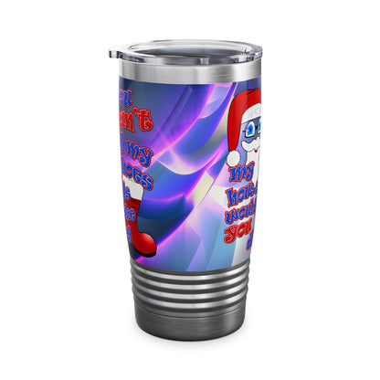 santa's shoes - Ringneck Tumbler, 20oz (grey-pink wave)