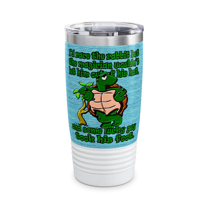 turtle race - Ringneck Tumbler, 20oz (faded blue)