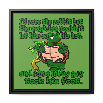 turtle race - framed canvas art (green)