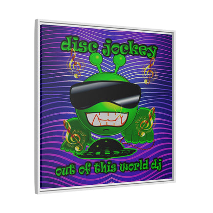 disc jockey - framed canvas art (purple wave)