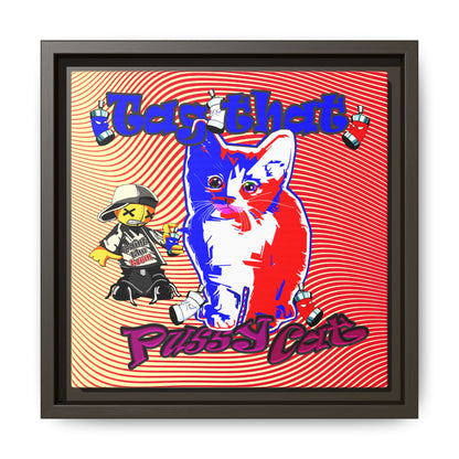 tag that - framed canvas art (yellow-orange wave)