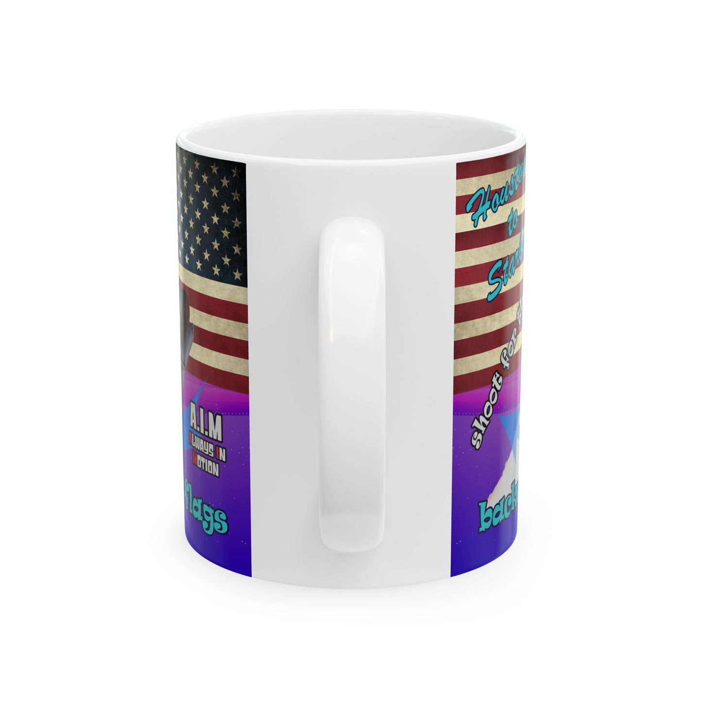 shoot for the stars - White Mug (purple-pink wave)