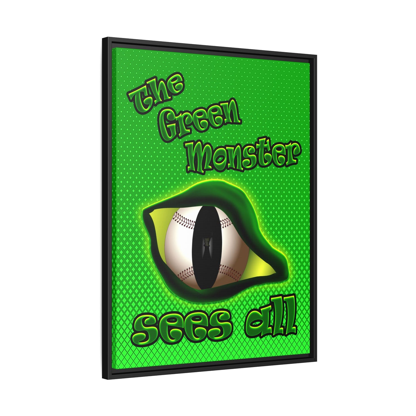 green monster - framed canvas art (logo green)