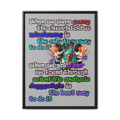 doggystyle - framed canvas art (light grey)