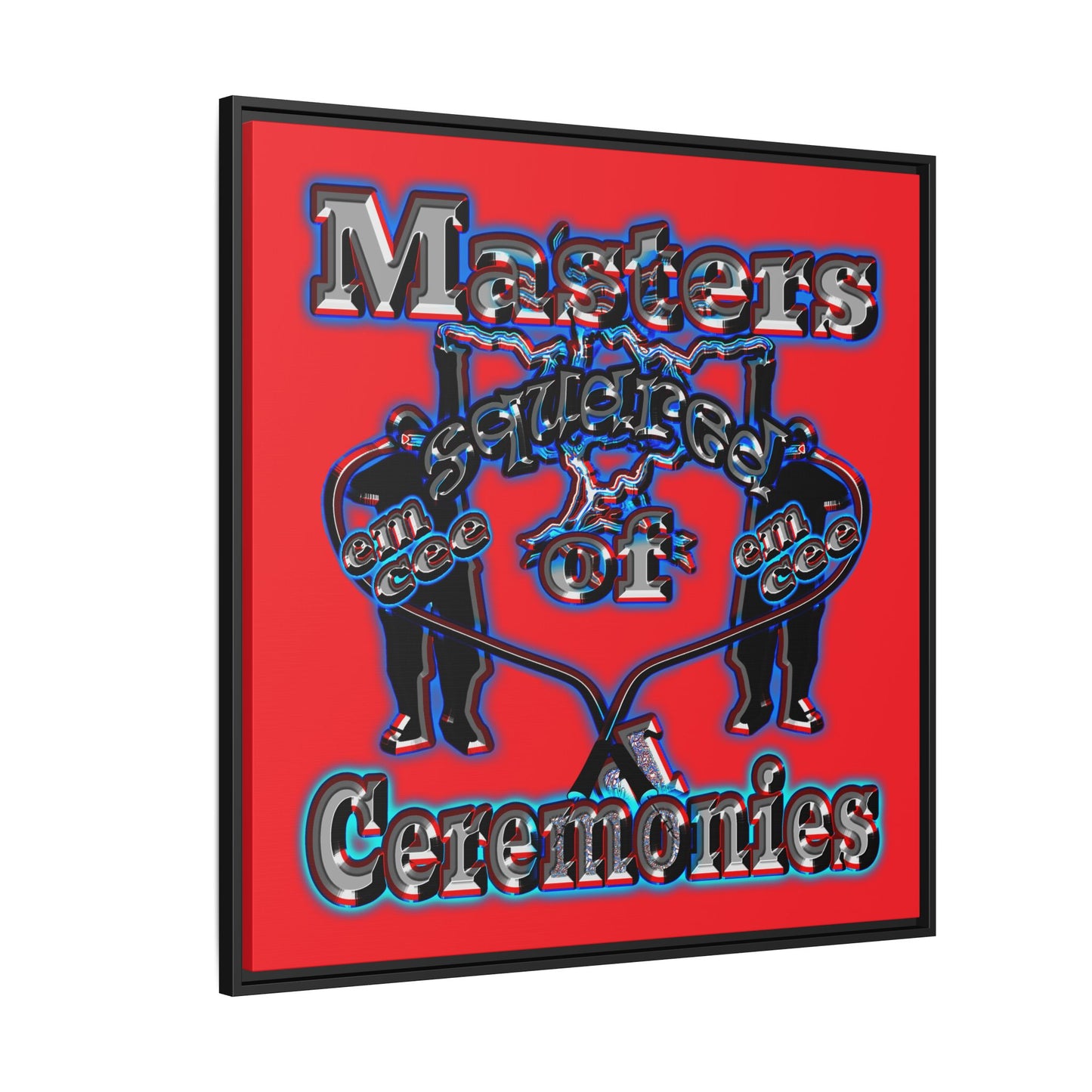 em cee squared - framed canvas art (red)