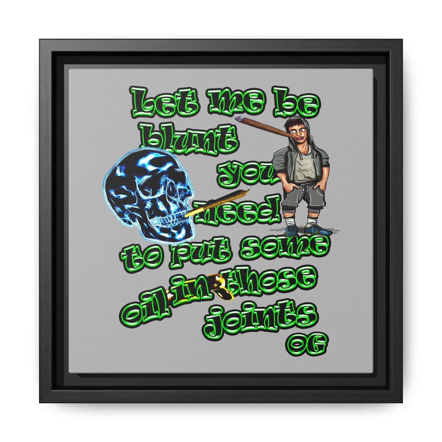 og - framed canvas art (light grey)