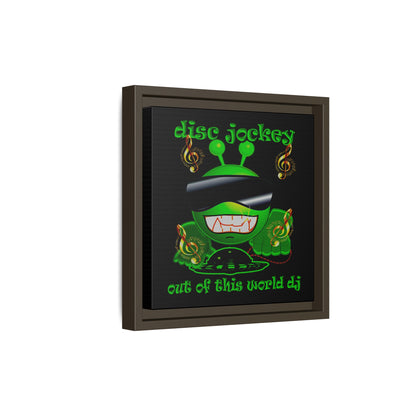 disc jockey - framed canvas art (black)