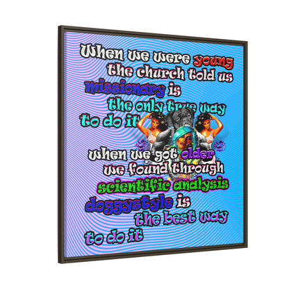 doggystyle - framed canvas art (light blue-purple wave)