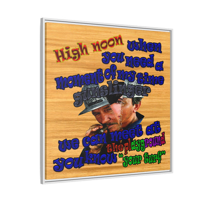 high noon - framed canvas art (butterscotch wood finish)