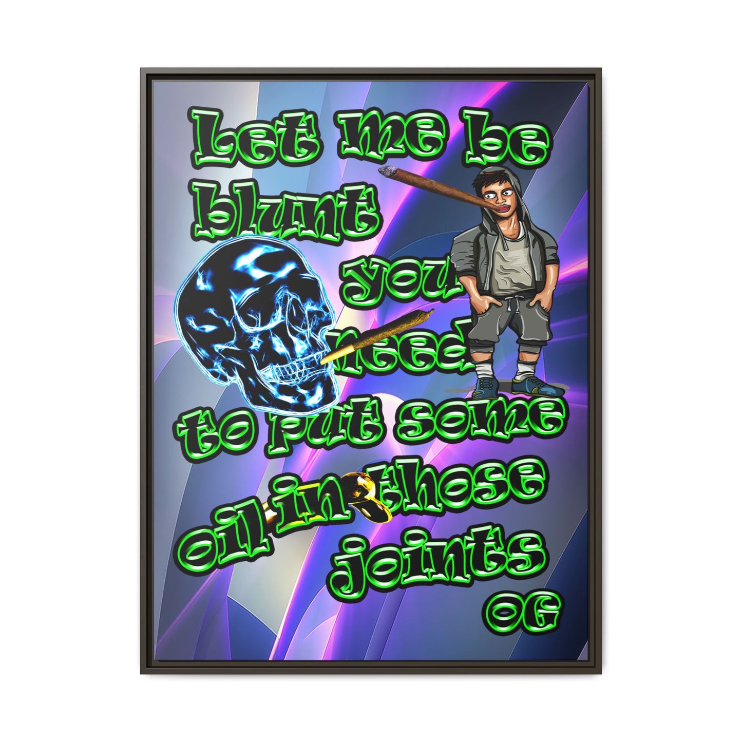 og - framed canvas art (grey-pink wave)