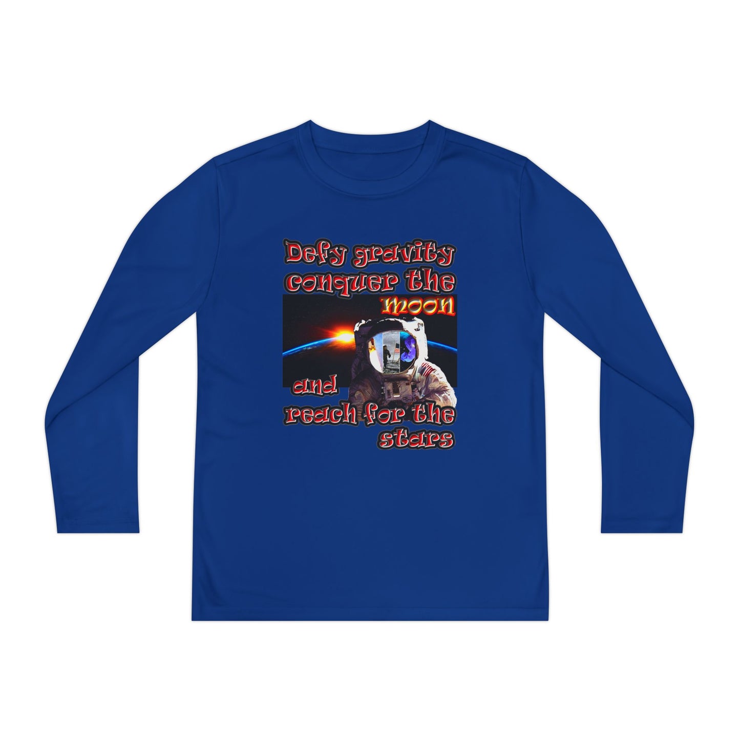 defy conquer reach - Youth Long Sleeve Competitor Tee