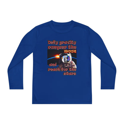 defy conquer reach - Youth Long Sleeve Competitor Tee