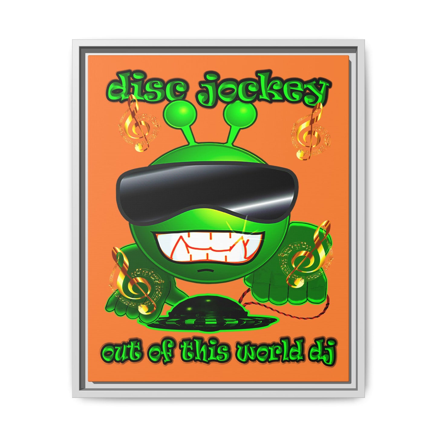 disc jockey - framed canvas art (crusta)