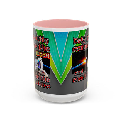 defy conquer reach - Accent Mug (rainbow split)