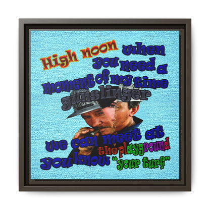 high noon - framed canvas art (faded blue)