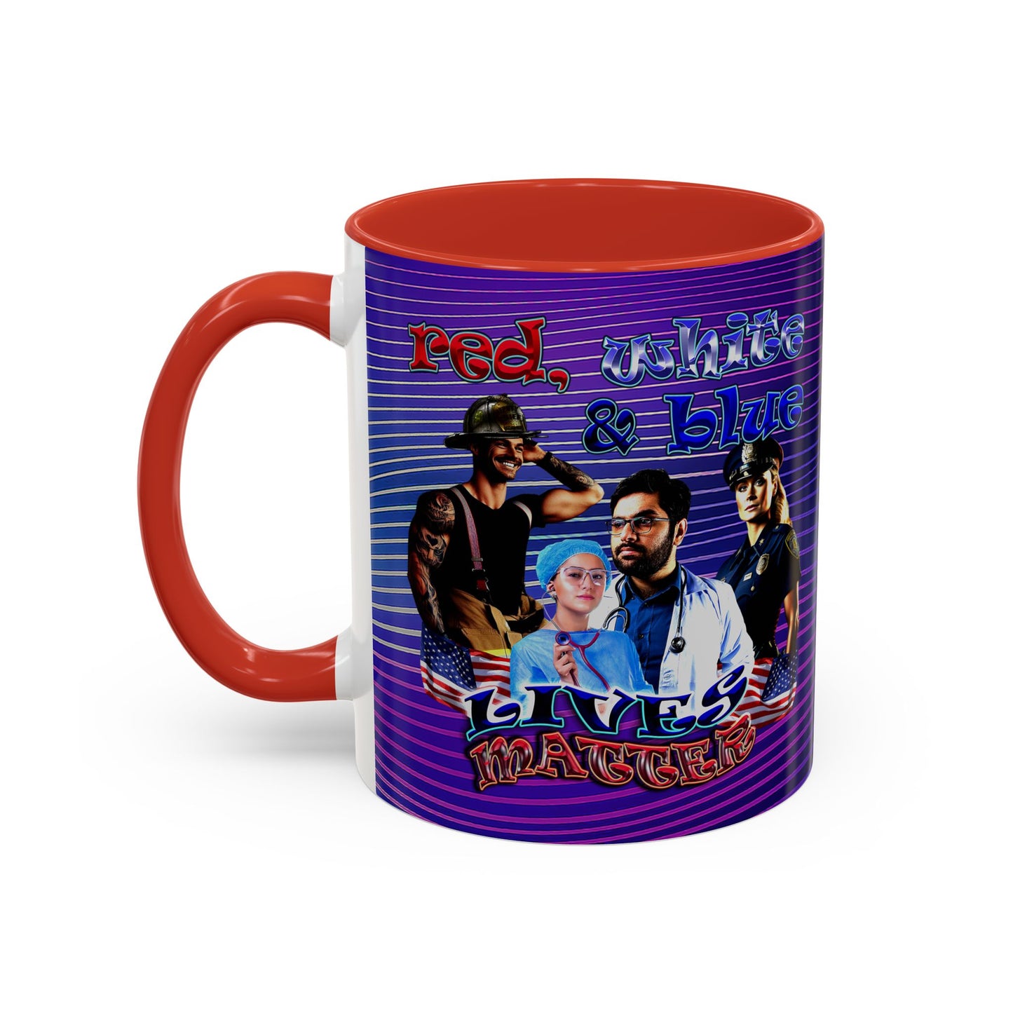 rw&b lives matter - Accent Mug (purple wave)