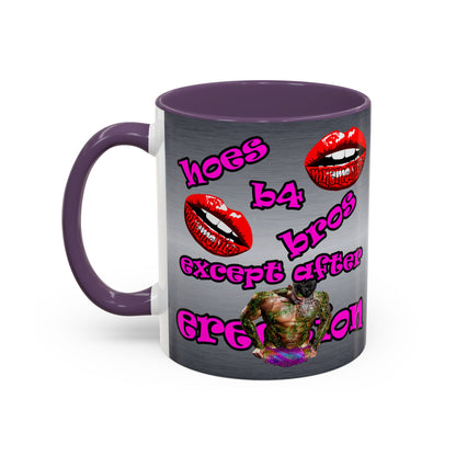 hoes b4 bros - Accent Mug (brushed nickel)
